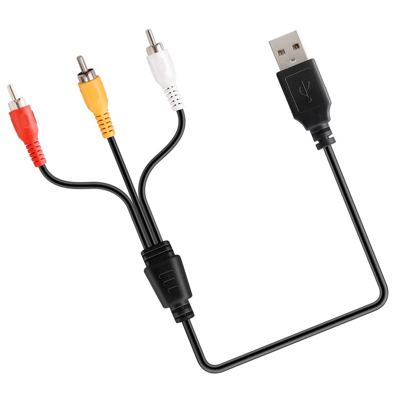 BERANMEY USB to 3RCA Cable, 1.5m/5ft USB Male to 3