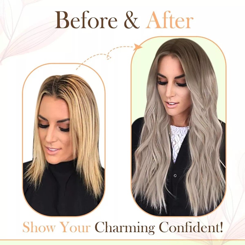 Easyouth Extensiones Cabello Real 40gr 14in Balayage Marrón Cenizo Fa