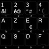 French Belgian Non-Transparent Keyboard Stickers ON Black Background for Laptop,