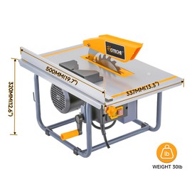 Hoteche 8-Inch Portable Table Saw, 720W Compact Benchtop Table Saw with 20T Carbide Tipped Blade, Precision Electric Woodworking Saw for Home Workshop & DIY Projects