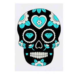 Azeeda 'Zuckerschädel' Temporäres Tattoo - Hautfreundlicher & Ungiftiger Abziehbild · Wasserfest (TO00037616)