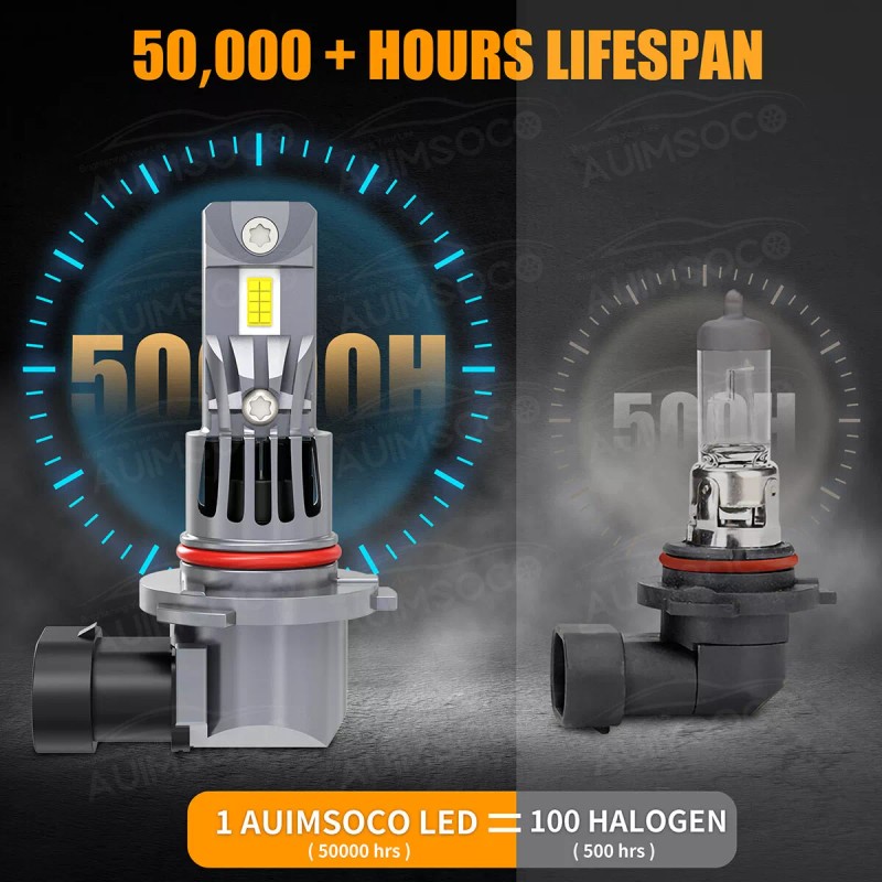 AUIMSOCO 10000K 4X LED Headlights High Low Light Bulbs For