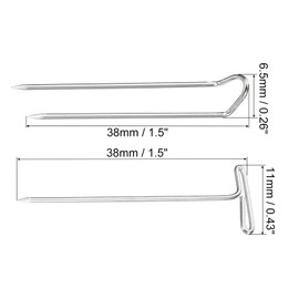 PATIKIL Sewing Pins Set, 100 Pcs Stainless Steel Push Pin with 1.5" T Pin and 1.5" U-Pins for Blocking Knitting, Fabric, Craft and Sewing, Plant, Silver