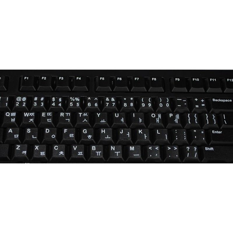 Korean Keyboard Label with White Lettering Transparent for Computer LAPTOPS