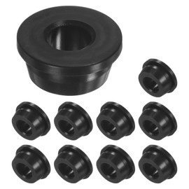 M METERXITY 10-Pack 15/16 Inch Drill Hole, 1/2 Inch ID Silicone Rubber Grommets for Wiring, Wire Cable, Hole Plugs, Automotive, Firewall, Desk, Water Pipe, Hydroponic [Black]
