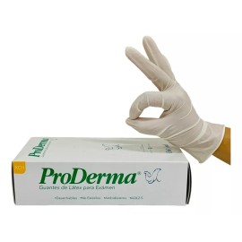 UniSeal Guantes descartables antideslizantes UniSeal ProDerma color natural talle XS de látex con polvo x 100 unidades