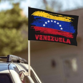 Venezuela Flag Car Flags, 18x12 Inch Window Clip Flag, Polyester Uv Protection Vivid Color And Fade, Double Sided Flag For Car