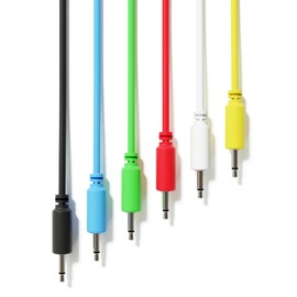 ExcelValley - Mono Modular Patch Cables TS 3.5mm 1/8 inch Eurorack Synthesizer [6A-Pack | 150 cm - 59.06"]