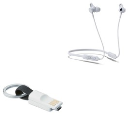 BoxWave Cable Compatible with Lenovo 500 Bluetooth Headphones - Micro USB Keychain Charger, Key Ring Micro USB Cable - Jet Black