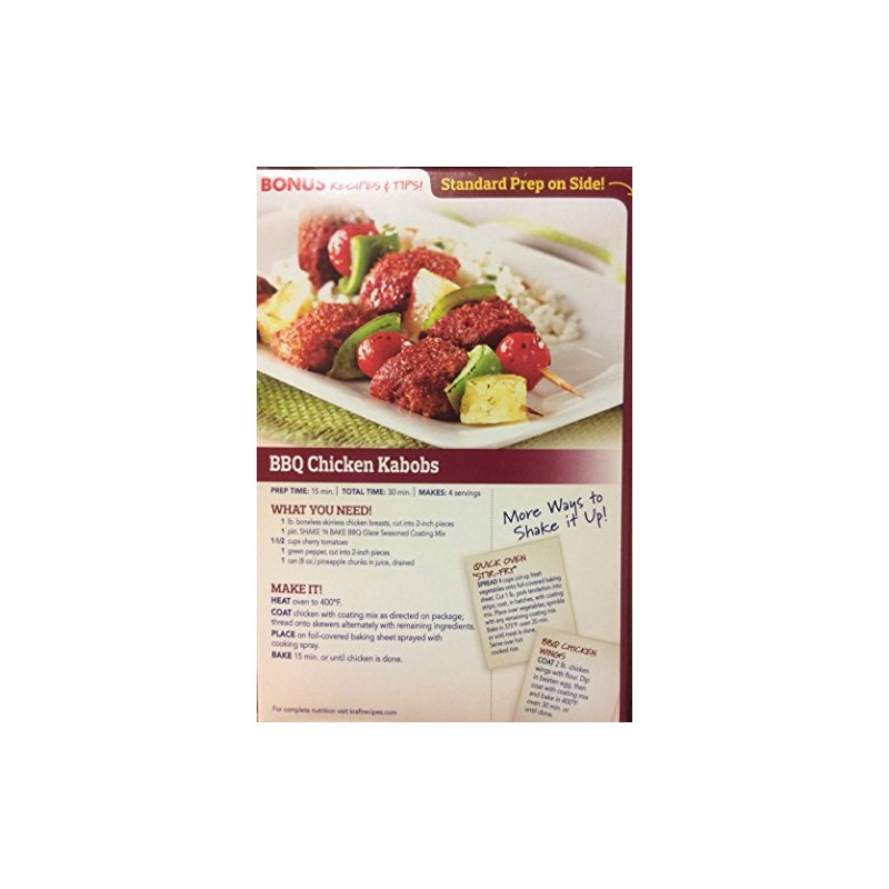 Shake 'N Bake BBQ GLAZE Seasoned Coating Mix 7oz. (4