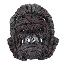 Gorilla Head Sculpture 6.3in Animal Head Figurine Resin Hollow Out Design Statue Decor for Living Room Office Bookshelf