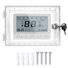 Young Dance Universal Thermostat Lock Box with Key,Clear Large Thermostats Guard for Thermostat on Wall,Thermostat Cover Fits Thermostats 6.5" H x 4.72" W x 1.97" D or Smaller (1 Set)