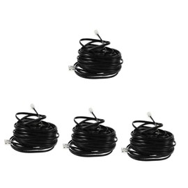 TEHAUX 4pcs Telephone Cord Black PC Replacement Cable for Landline Compatible with Telephones Modems and Answering Machines Durable and Wear Resistant Design