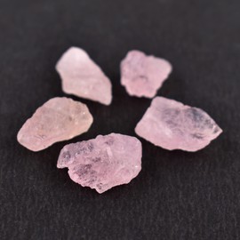 5pcs AA Natural Raw Pink Morganite Rough Rock Crystal Gemstone, Chakra Healing Energy Birthstone Crystal for Jewelry Making Supplies, Gift for her, DIY Crafts, Wholesale Bulk "Good Luck" Stone