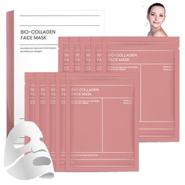 Organic Collagen Mask, Pack of 5 Organic Collagen Real Deep Mask, Hydrogel Mask for the Night, Smooths and Hydrates, Deep Repair, Naturally Mild, Firming for All Skin Types (neuC-10pcs)