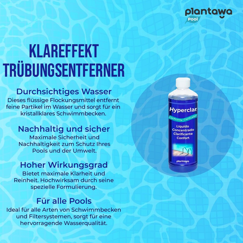 PLANTAWA Pool Water Clarifier 500 ml, Super Concentrated Pool Clarifier