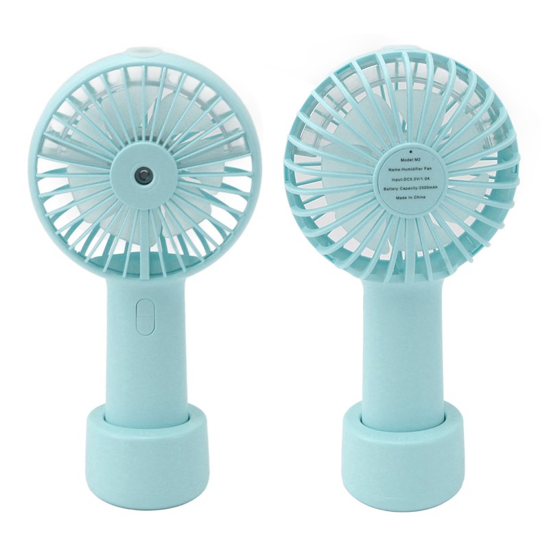 Handheld Misting Fan Quiet 2000mAh 3 Wind Speed 2 Spray