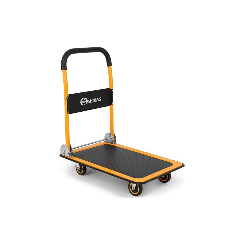 SIMPLI-MAGIC Push Cart Dolly, 330 LBS – Foldable Moving Platform