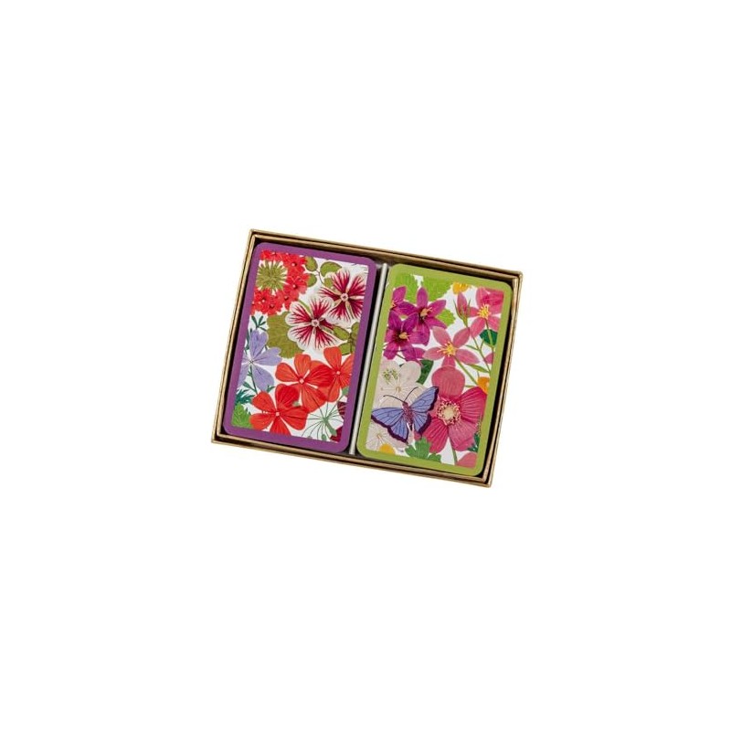 Caspari Bridge Playing Cards Standard, Halsted Floral, 2 Decks (PC148)