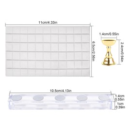 siyuwuro 2 Sets Nail Stand for Press on Nails Art Display Practice Fake Nail Tips Holder for Painting Nails Stand Magnetic Nail Holder For Home DIY Nail Art and Nail Salon with Nail Clay, Gold