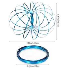 YOFOBU 6 Pack Blue Spinner Ring Arm Magic Spring Arm Sculpture Ring Colored Magic Kinetic Spring Interactive Stress Relief Rings Festival Accessories