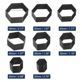 uxcell Leather Hexagon Shape Punch Cutter Set 8 Sizes Leather Hollow Cutter Kit Durable Punch Die Kit Carbon Steel Leather Punch Tool for Canvas Strap Belt Leathercraft Working 8pcs