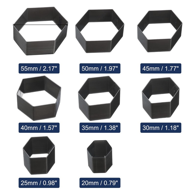 uxcell Leather Hexagon Shape Punch Cutter Set 8 Sizes Leather