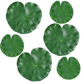 WhistenFla Floating Lily Pads for Ponds, 6Pcs Realistic Lily Pads Leaves Artificial Floating Foam Lotus Leaves Plastic Foam Water Lily Pads Foliage Pond Decor for Pond Pool Koi Fish Patio Aquarium