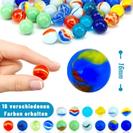 HAKACC 160 Pieces Small Glass Marbles Children's Marble Game 16 mm Colourful Decorative Toy Game Machine Plant Decoration