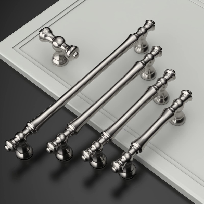 Amerdeco 10 Pack Brushed Satin Nickel Cabinet Pulls 3 Inch(76mm)