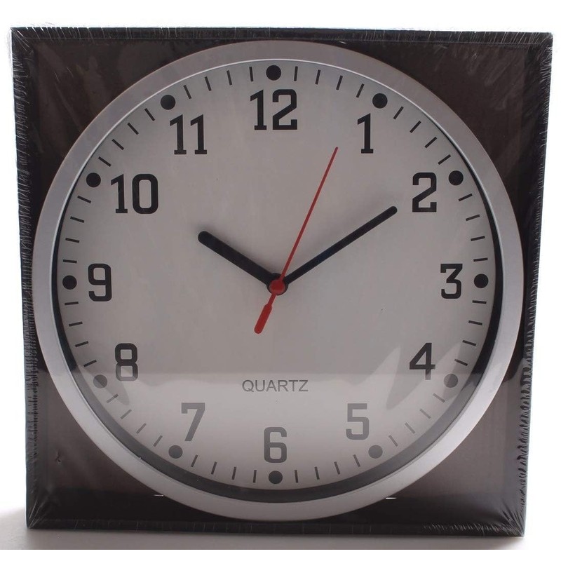 Large Round Wall Clock with Silver Frame, EASY READABLE BIG