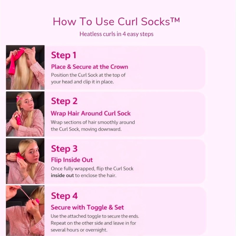 Set de rizadores de pelo sin calor Curl Socks, rizadores
