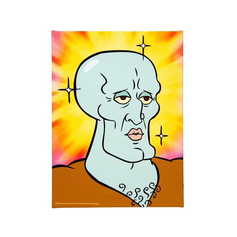Hot Topic SpongeBob SquarePants Handsome Squidward Mini Canvas Art MULTI