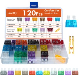 Gorffy Car Fuses Assorted, 120Pcs Standard Blade Car Fuse 2A 3A 5A 7.5A 10A 15A 20A 25A 30A 40A with Storage Case and Fuse Extrator for Automotive ATM/ATC/ATO