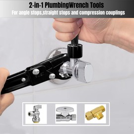 Plumbing Tools, Dual Kwik Tite Wrench Kit,Angle Stop Wrench, Plumbing Wrench, Professional Plumbing Toolset For Easy Angle Stop And Supply Nut Installation - Must-Have For Plumbers Plumbing Tool