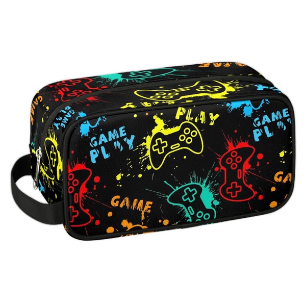 PATTERNFUL Game Start Travel Toiletry Bag for Kids, Waterproof Hanging