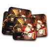 4 Set - Classic Santa Claus Coaster - Christmas Xmas