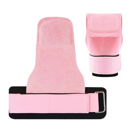 SCHBIT Lifting Wrist Straps Oxford Leather Workout Wrist Wraps,Gym Lifting Straps Gym Straps Weight Lifting for Enhance Grip Strength Men Women Wrist Straps for Hand Grip Deadlifts,Pull Ups (Pink)