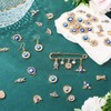 Cheriswelry 48Pcs Rhinestone Enamel Charms Evil Eye Gold Plated Alloy