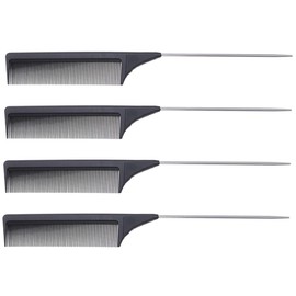 Ipetboom 4pc Carbon Fiber Hair Styling Combs Professional Hair Cutting and Styling Tools Pintail Teasing Combs for Men Anti-static Comfort Grip