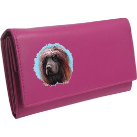 Klassek Irish Water Spaniel Womans Pink Purse Dog Lover Owner Brand Image on Real Animal Leather RFID Puppy Accessory Gift