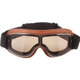 Ashilun Retro Pilot Motorcycle Goggles - Fog-proof, Warm Riding Goggles for ATV, Bike, Motocross - Safety Glasses (Brown Frame/Brown Lens)