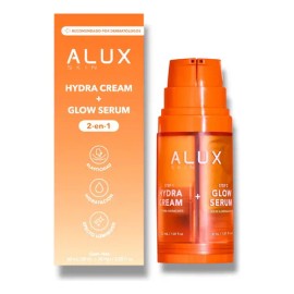 Crema Hidratante Facial con Sérum Iluminador 2 en 1 | Colágeno + Ácido Hialurónico | Brillo Natural Sin Maquillaje | Fórmula Vegana Cruelty-Free | ALU