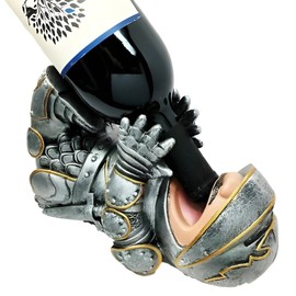 Ebros Gift Royal Knight Suit of Armor Wine Guzzler Holder Kitchen Decor Resin Figurine