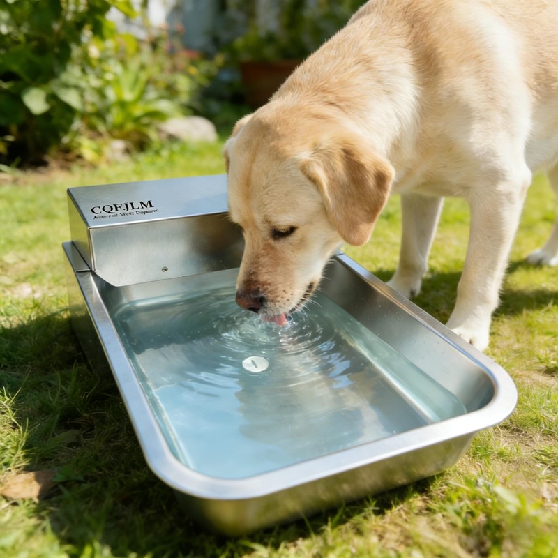 CQFJLM Metal Automatic Dog Water Dispenser Can Separate Large Debris