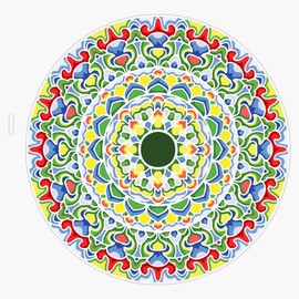 Magnet Colored Mandala Flower Magnet Vinyl Magnetic Sticker Size 5"