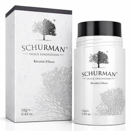 Schurman Fibras Capilares 12 g Acabado Natural Indetectable No Mancha Fijación Prolongada - Voluminizador de Cabello de Queratina Vegetal para Disimular Calvicie, Entradas y Caída del Cabello (GRAY - FBM)