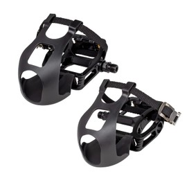 GORIX Flat Pedal Toe Clip Set with Strap, Bicycle Pedal, Toe Clip, Fixed Strap, Cycle Pedal, Cross Bike, Spin Bike, Road Bike, Spin Bike (GX-TOE829)