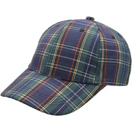 Union Jack Wear Green & Blue Tartan Baseball Cap. Scotland Baseball Cap Adult Size