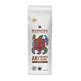 Muskoka Roastery Coffee, Aki Organic Blend, Medium Dark Roast, Whole Bean Coffee, 454g